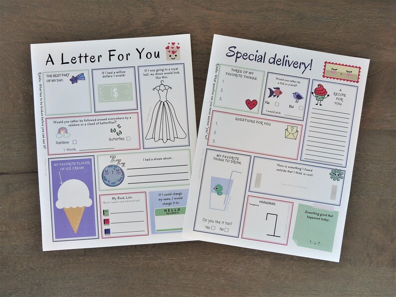 Kids Penpal Printables Penpal Letter Templates for Kids - Etsy