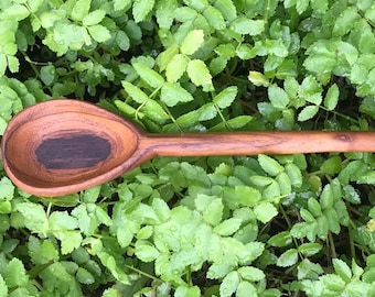 Handcarved teak wooden spoon, handmade mixing spoon