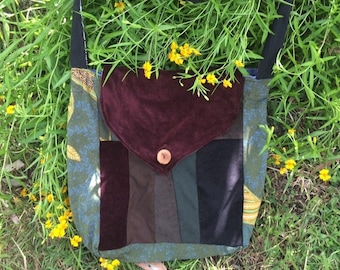 Large upcycled patchwork bag