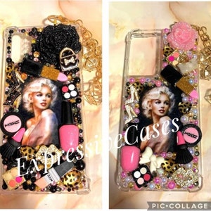 Classic Black Pink Marilyn Monroe Handmade MOST PHONES Case BLING Cell Cover iPhone Samsung Galaxy Phone Google