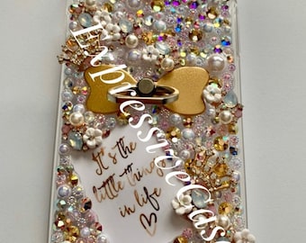 Super SPARKLY BOW Finger Grip Swarovski Gold Silver Inspirational Handmade MOST Phones Case Cell Cover iPhone Samsung Galaxy Google