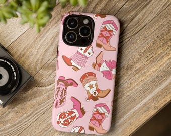 Pink Cowgirl Boot iPhone Case | Hard Cover for iPhone 14 15 16 17