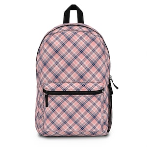 Sac à dos à carreaux rose - cartable tendance, sac de voyage élégant, joli cartable universitaire, sac à dos à la mode, sac à dos girly