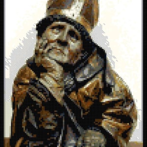 Thoughtful Bishop cross-stitch pattern PDF