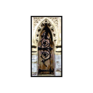 Bookmark - Church Door 3  cross-stitch pattern PDF