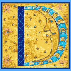 NP Initial D Blue Moonface on Gilt NEEDLEPOINT pattern PDF