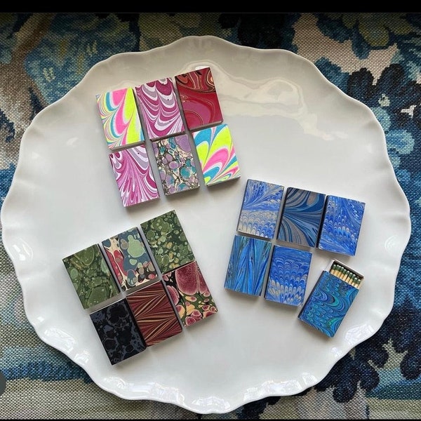 Handmade Mini Marble Matchbox Set