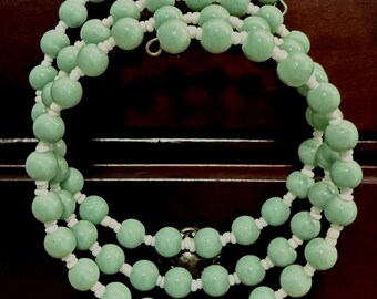 3 row MEMORY WIRE BRACELET in soft Pastel Mint Green, Perfect for Spring! - fits small to medium wrist size (approx. 5-8 inch circumference)