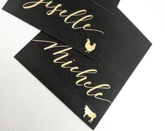 Gold entree stickers | Meal Choice stickers | Wedding Meal stickers | Gold place card stickers | Wedding place card meal choice | Food choic