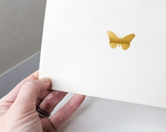 Butterfly stickers | Butterfly seal | Gold vinyl stickers | Butterfly party | Butterfly invitation |Gold butterfly | Butterfly stationery