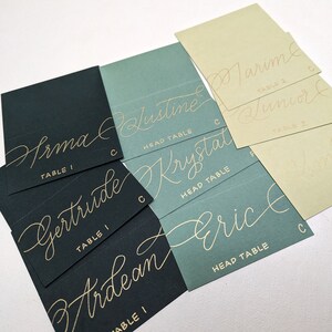 Green Place Cards | Forest Sage Placecards | Escort Cards | Wedding Table Cards | Wedding Table Tents | Wedding Table Tents | white cards