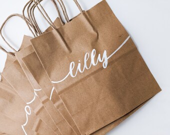 Calligraphy Bridesmaid Gift Bags | Personalized Wedding Favor