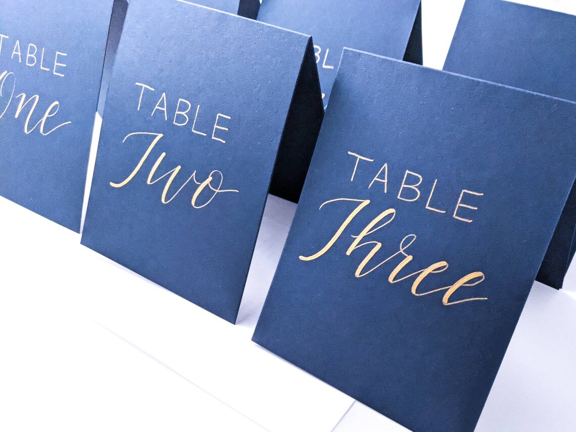 Wedding Table Numbers Handwritten Table Cards Wedding Etsy