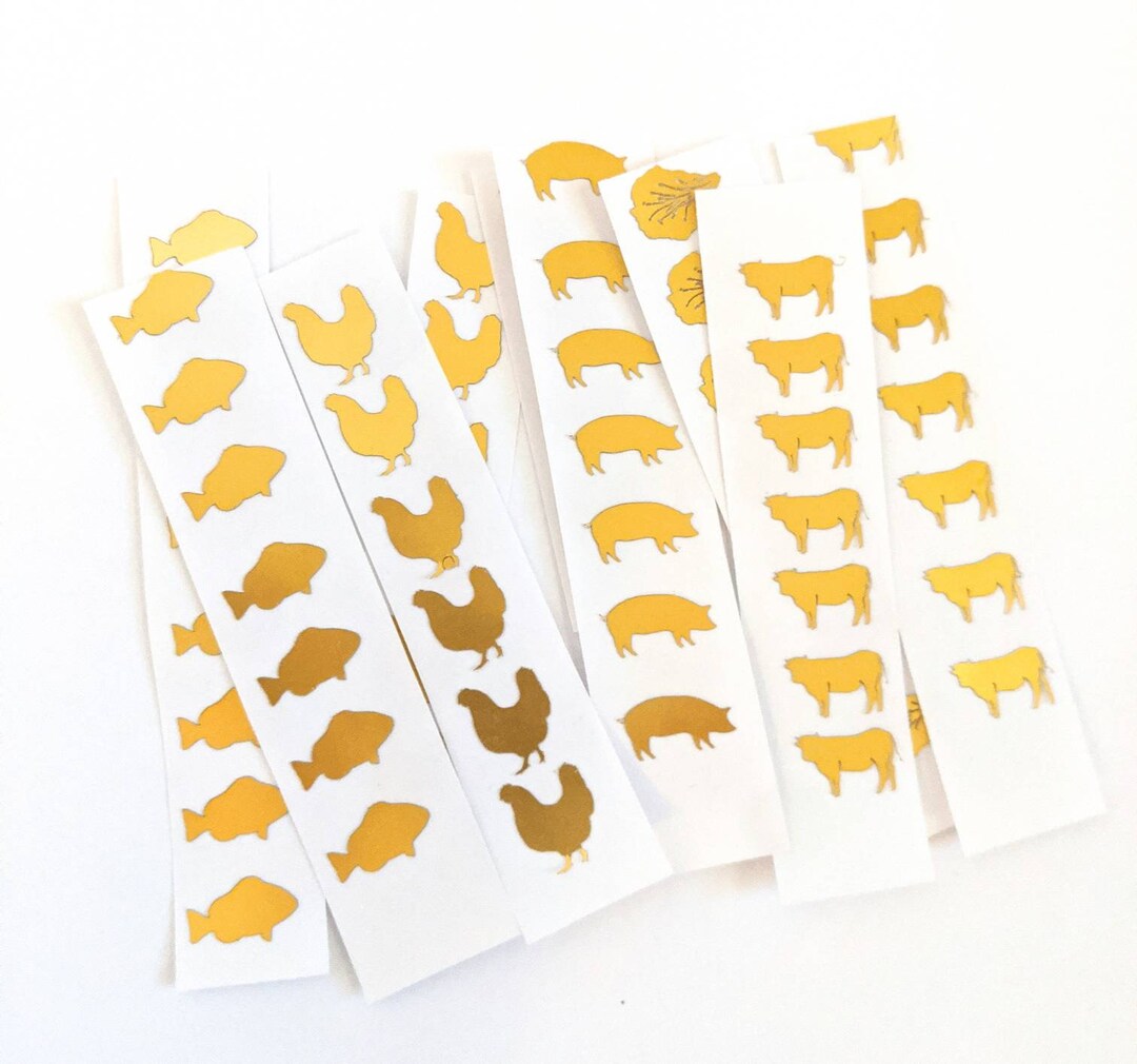 Wedding Meal Stickers Gold Place Card Stickers Wedding Place Card Meal