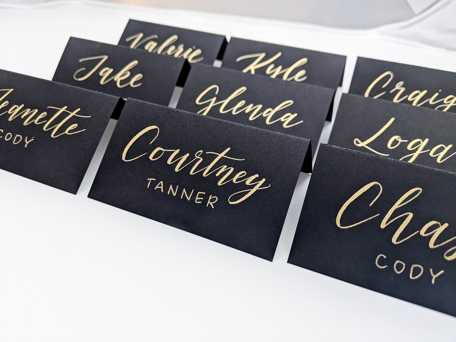 Black Place Cards Handwritten Place Cards Wedding Place - Etsy