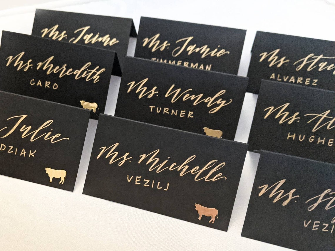 Wedding Meal Stickers Gold Place Card Stickers Wedding Etsy