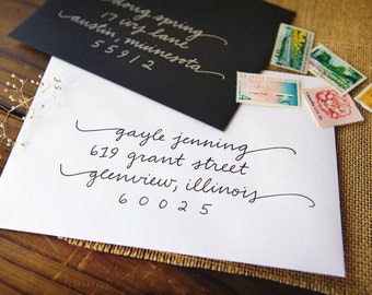 Envelope Calligraphy | Handwritten Addressing | Handlettered | Wedding | Wedding Envelopes | Invitation Envelopes | White Envelope