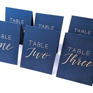 Wedding Table Numbers | Handwritten Table Cards | Wedding Tents | Navy Table Tents | Wedding Seating Cards | Navy Wedding Decor | Blue cards