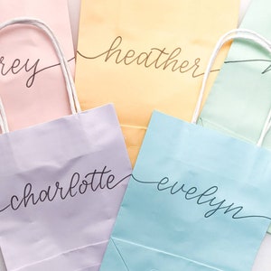Rainbow gift bags | Custom gift bags | pastel gift bags | baby shower gift bags | Rainbow goodie bags | Rainbow custom bags | pink bags