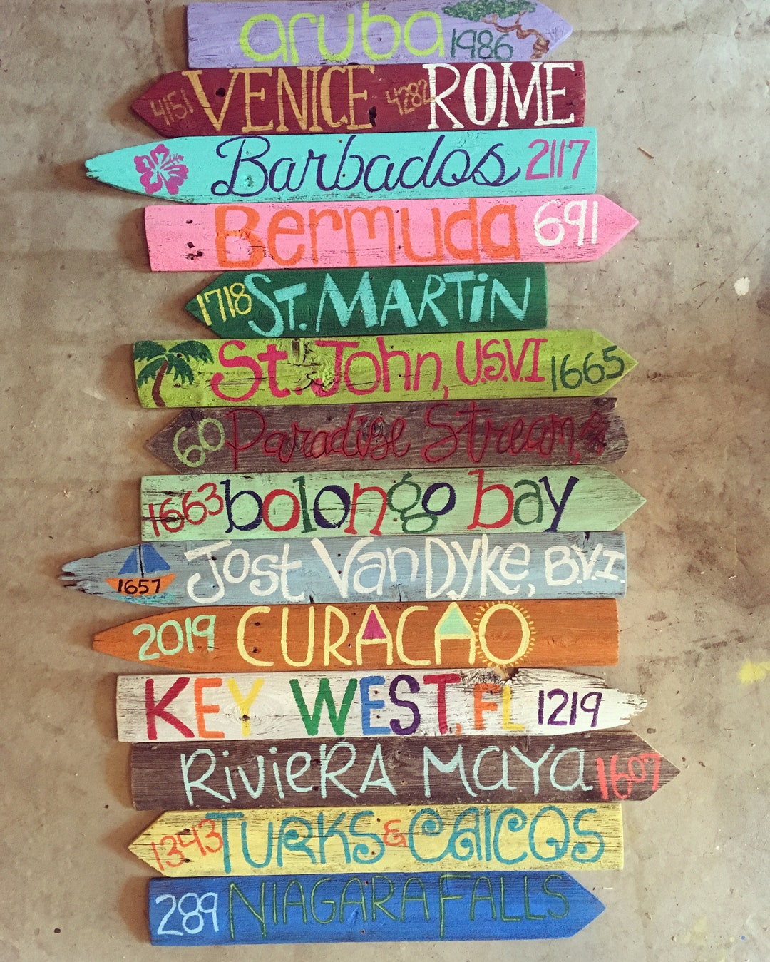 14 Personalized Wooden Destination Sign-custom Place Name & Distance ...