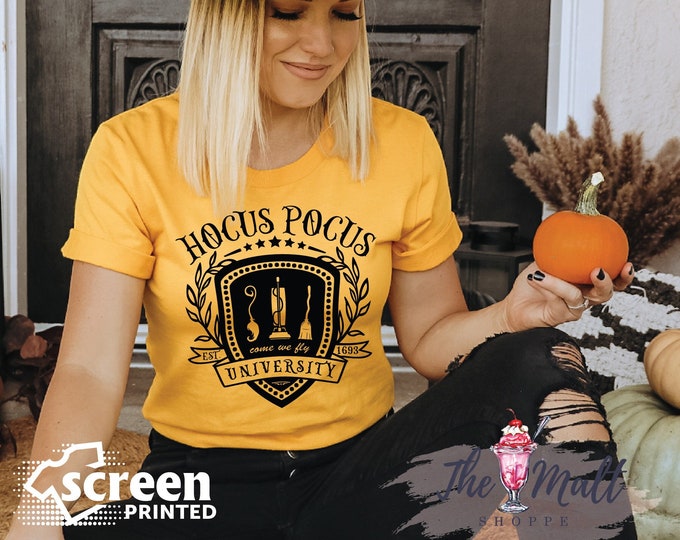 MALT SHOPPE Halloween Sanderson Sisters Hocus Pocus University Disney Unisex Shirt