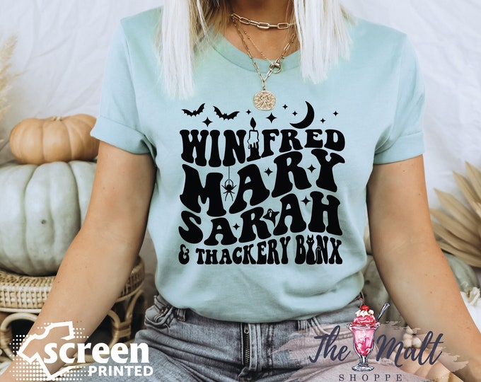 MALT SHOPPE Halloween Sanderson Sisters Hocus Pocus Winifred Sarah Mary Thackery Binx Disney Unisex Shirt