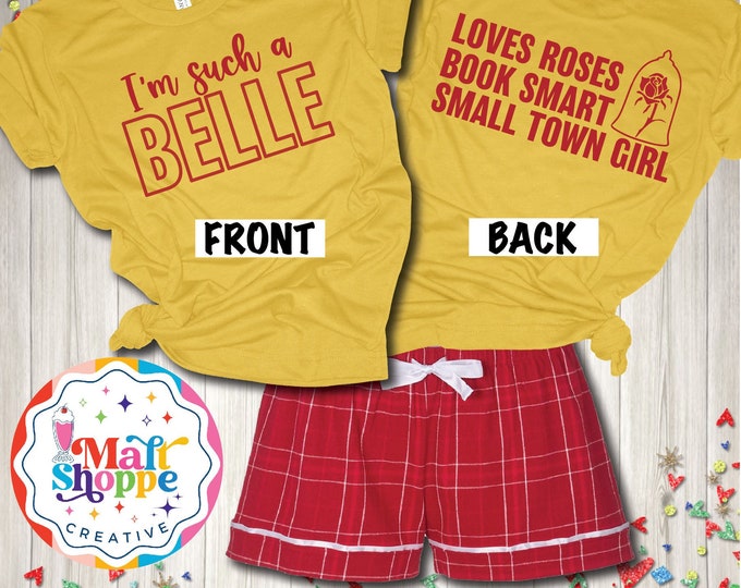 MALT SHOPPE LOUNGEWEAR Belle Beauty & the Beast Women's Top and Shorts or Pants