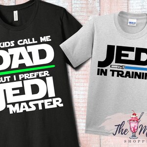 Dad Jedi Master & Jedi in Training Shirt Combo