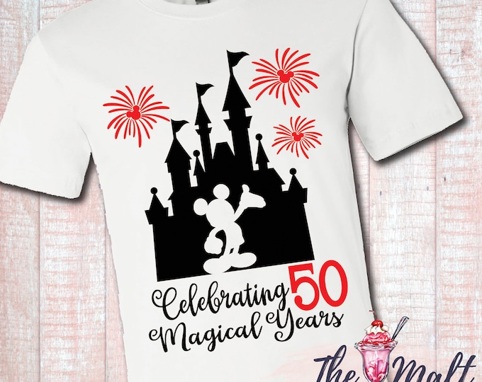 MALT SHOPPE Custom Celebrating Birthday ANY Number Any Birthday You Choose inspired by Disney Magic Kingdom Unisex Shirt Youth Adult