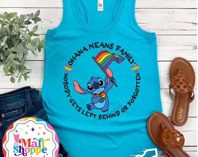 MALT SHOPPE Pride Ohana Stitch Ohana Means Family LGBTQIA+ Gay Days Disney