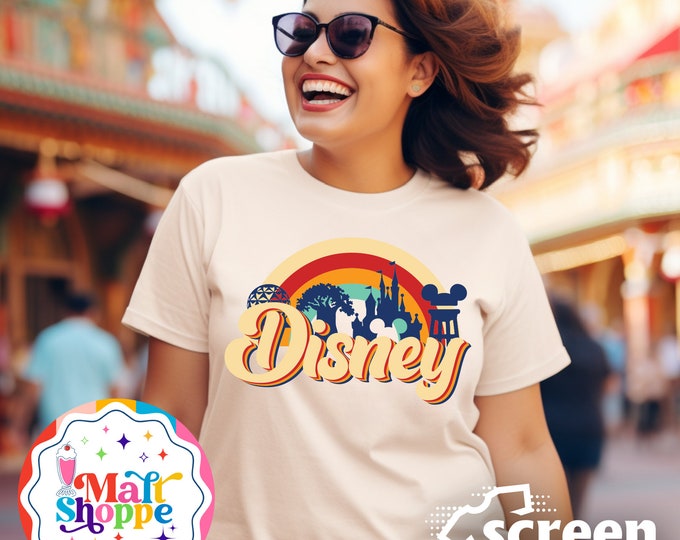 MALT SHOPPE Disney Four Parks Magic Kingdom Epcot Hollywood Studios Animal Kingdom Shirt T-Shirt Tank Top
