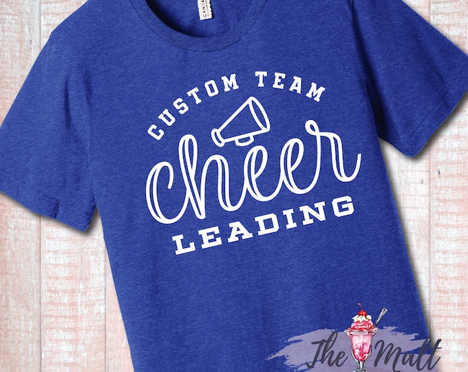 MALT SHOPPE Custom Any Team or Mascot Personalized Any Color Cheer Megaphone Shirt