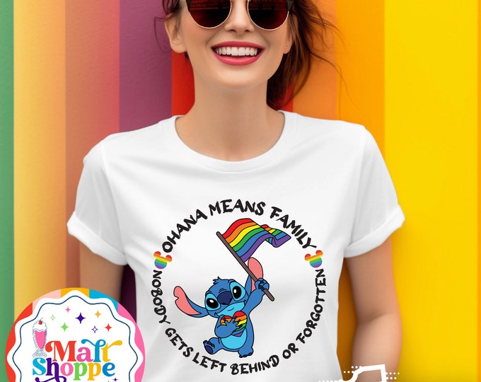 MALT SHOPPE Pride Ohana Stitch Ohana Means Family LGBTQIA+ Gay Days Disney