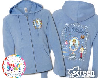 MALT SHOPPE Cinderella Coquette Dream is a Wish Zip Up Hoodie Jacket Disney World Disneyland Vacation Sweatshirt