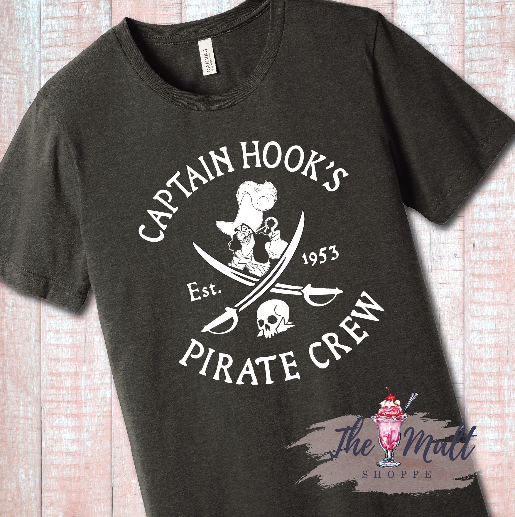 Discover MALT SHOPPE Pirates of the Caribbean Hook's Pirate Crew Captain Hook Neverland Disney Cruise inspired by Disney Magic Kingdom Unisex Shirts