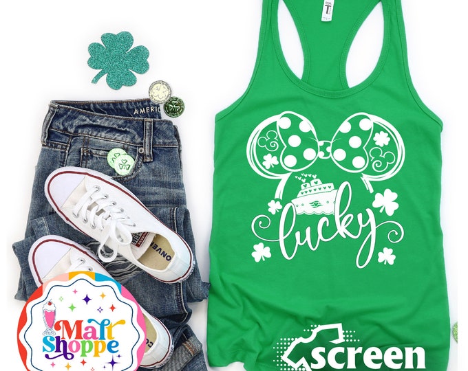 MALT SHOPPE St Patrick's Day Lucky Cruise Saint Patrick inspired by Disney Unisex Youth Adult Shirt Tank
