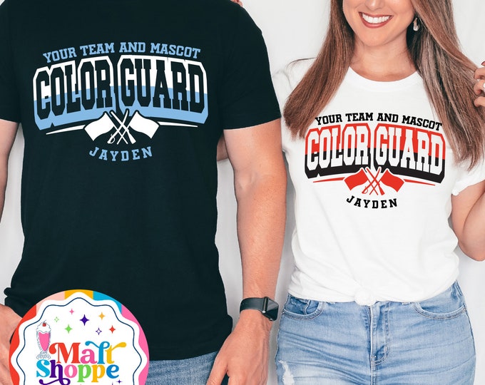 MALT SHOPPE Guard Marching Band Color Guard Custom Choice of Color Custom Your Team Name Custom Name