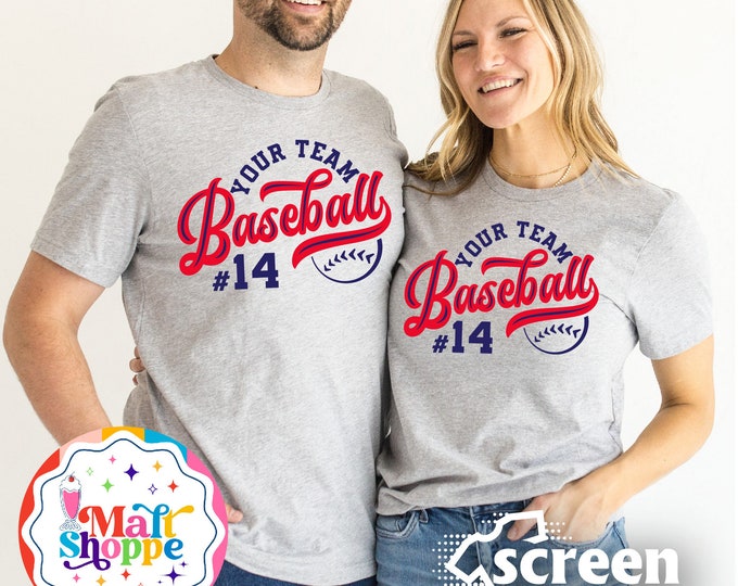 MALT SHOPPE CUSTOM Your Team Baseball Retro Swoosh Your Team Your Colors Shirt T-Shirt Tank Top