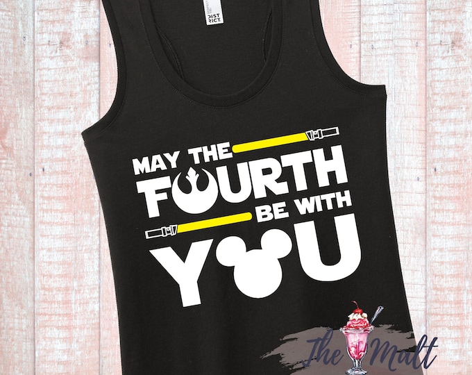 MALT SHOPPE May the Fourth Be With You Jedi Resistance Galaxy's Edge Batuu Force Disney World Disneyland Tank Top