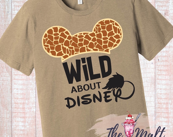 MALT SHOPPE Wild About Disney Inspired by Animal Kingdom Animal Print Mickey Ear Shirt