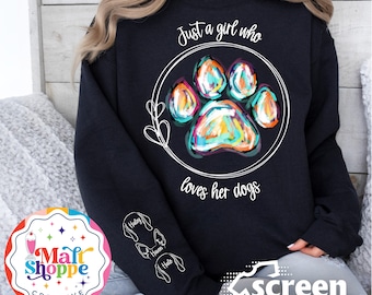 Dog Mom Sweatshirt: Personalized Dog Ears & Names Sleeve Imprint