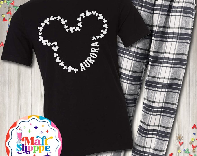 MALT SHOPPE CUSTOM Mickey Minnie Vacation Personalized Loungewear Set Custom Name Youth Adult