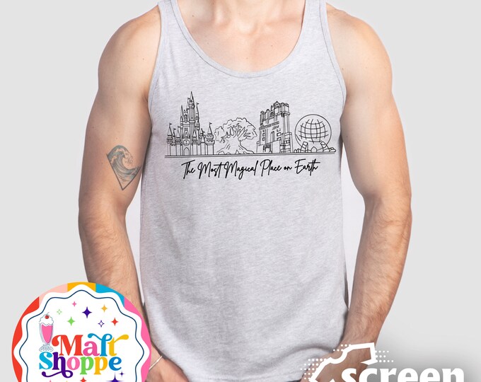 MALT SHOPPE Disney World Most Magical Place on Earth Disney Tee Tank