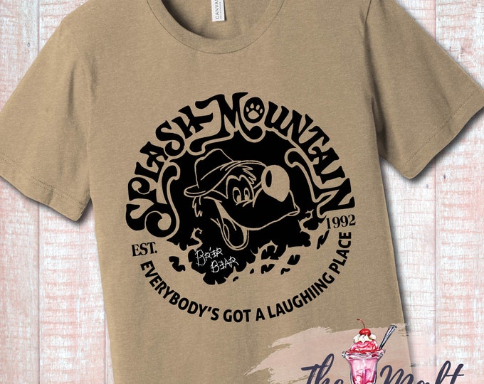 MALT SHOPPE Splash Mountain Brer Bear Everybody's Got a Laughing Place Shirt
