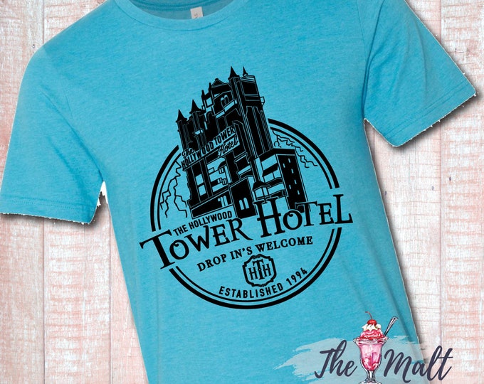 MALT SHOPPE Tower of Terror Hollywood Hotel Studios Disney Unisex Shirt