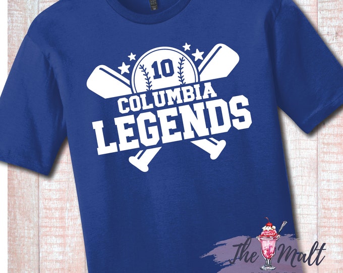 Malt Shoppe CUSTOM YOUR TEAM Baseball Softball Bat Your Team Your Mascot Your Player's Number Custom T-Shirt
