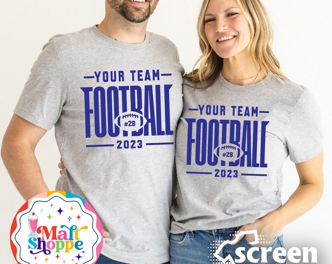 MALT SHOPPE CUSTOM Your Team Football Player Number Mascot Your Team Your Colors Shirt T-Shirt Tank Top