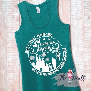 MALT SHOPPE Just a Small Town Girl Living in a Disney World Tank Top