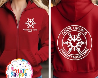 MALT SHOPPE Magical Zip Up Hoodie Jacket Christmas Disney World Disneyland Vacation Sweatshirt