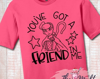 MALT SHOPPE You've Got a Friend In Me Toy Story Land Bo Peep Inspired by Disney Hollywood Studios Vacation Youth Adult Shirt